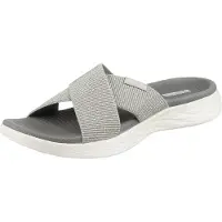 SKECHERS dames sandalen ON-The-GO 600, glanzend, zilverkleurig textiel, maat 37 EU
