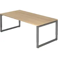 Hjh OFFICE PRO REGO 2E G - 200 x 100 Tafelhoogte I In hoogte verstelbaar Eiken/Grafiet