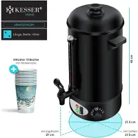 Kesser Gluhweinketel 8 Liter - Elektrische Ketel voor Gluhwein - Glühweinketel Warm Dranken Dispenser Water Koker voor Glühwein - Zwart