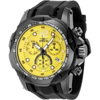 Invicta Speedway 48908 Heren Horloge - Quartz Uurwerk - Roestvrij Staal met Gele Wijzerplaat - 51mm