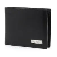 Bugatti Leren Portemonnee City Line Coin Wallet Combi Style 8CC Metal Logo Black Zwart