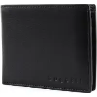 Bugatti Leren Portemonnee City Line RFID Coin Wallet with Flap 8CC Black Zwart