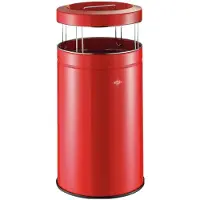 Wesco Staande Asbak Big Ash met zeef | 120 Liter | Metaal - Rood | Afvalbak met Asbak Staand - Made in Germany