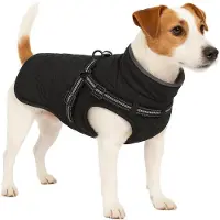 Flamingo Hondenjas Winter - Duker Zwart 35cm – waterdicht, reflecterend, voor kleine honden
