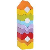Cubika Holzturmblokken: Stapelbaar, Verschillende Motieven En Kleuren, Constructiespeelset