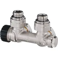 Heimeier Multilux 2-pijps onderblok 1/2 inch haaks z/thermostaatknop