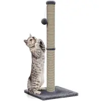 Avalo Krabpaal met Speelballetje - 36x36x74 - Donkergrijs - Krabpaal voor Katten