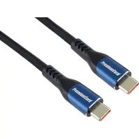 PremiumCord USB-C kabel (USB 3.2 GEN 2x2, 5A, 100W, 20 Gbit/s), 2 meter, met stoffen omhulling