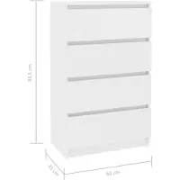 Natur24 Dressoir 60x35x98,5 cm bewerkt hout wit