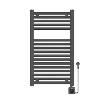 Wiesbaden Elara Elektrische Radiator 76,6x45cm Smart WiFi - Geborsteld Gunmetal PVD - Staal - Verwarming, Radiatoren, Handdoekradiatoren - 8721214111291