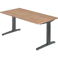 Hjh OFFICE PRO XTRA XB 16 GG - 160 x 80 Walnoot Tafelhoogte I In hoogte verstelbaar