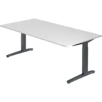 Hjh OFFICE PRO XTRA XB 2E GG - Wit 200 x 100 Tafelhoogte I In hoogte verstelbaar