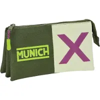 Big Buy Cooking Pennenetui met 3 vakken Munich Bright khaki Groen 22 x 12 x 3 cm