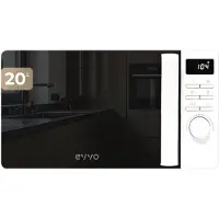 Evvo Magnetron M20 Wit – Vrijstaande magnetron met grillfunctie, 800 W, 20 liter, digitaal display, bedieningspaneel…