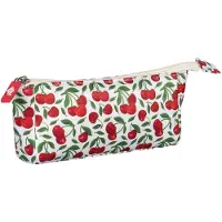 Wedo pennenetui Kirsche, polyester, wit/rood/groen, 195×45×90 mm