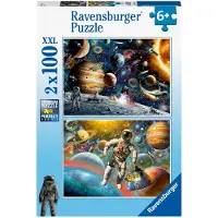 Ravensburger Puzzel 80562 - Ruimte - 2 puzzels van elk 100 stukjes, geschikt voor kinderen vanaf 6 jaar