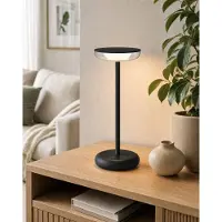 Northpoint LED-tafellamp, zwart, dimbaar, met accu, draadloos - Moderne tafellamp met touchbediening, warm wit licht, USB-C