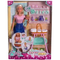Steffi Love Baby Time, een pop waarmee je voor een baby kunt zorgen, inclusief 2 accessoires