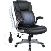 COLAMY Kantoorkruk - . Ergonomische kantoorkruk met hoge rugleuning, verstelbare armleuningen en verstelbare hellingshoek, zwart