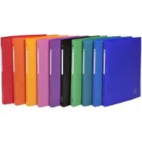 Exacompta ringmap, voor ft A4, uit ondoorschijnend PP,4 ringen van 15mm,geassorteerde kleuren - 20 stuks