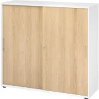 Hjh OFFICE PRO BETA 1753S - Hoogte van de map | 3 OH Wit/Eiken Schuifwandkast