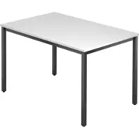 Hjh OFFICE PRO DORAN DQ12 D - Wit 120x80 met vierkante buis / Zwart