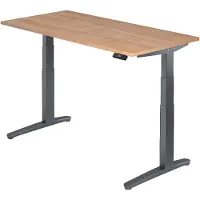 Hjh OFFICE PRO XBHM 16 GG - 160 x 80 Walnoot Tafelhoogte I Elektrisch in hoogte verstelbaar