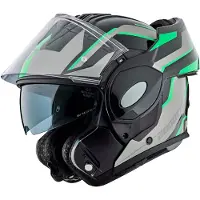Bogotto FS-X600 Vyda opklapbare helm, zwart/grijs/groen, maat L (59/60)