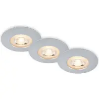 DI-KA LED inbouwspots badkamer, ultraplatte inbouwlampen, IP65, chroom mat, Ø 9 cm, Briloner