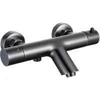FortiFura Calvi thermostatische badkraan - PVD - geborsteld gunmetal (antraciet) SW720225
