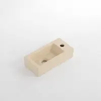 Qeramiq Dely Fontein - 38x18.5x9cm - keramiek - kraangat rechts - Mat Beige E-8020R-MB