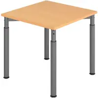 Hjh OFFICE PRO YAMA 8 G | 80x80 - 80 x 80 Tafelhoogte I In hoogte verstelbaar Beuken/Grafiet