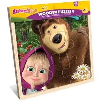 Liscianigiochi Lisciani - Houten puzzel MASHA EN MICHKA - Geschikt voor kinderen vanaf 1 jaar - 9 houten stukken