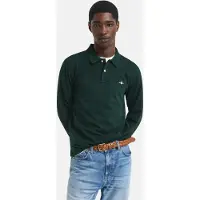 Gant Heren Shield piqué polo groen (3XL), Casual, Katoen, Lange mouwen 2230