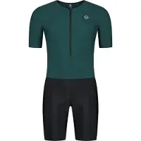 Rogelli Florida Trisuit met Korte Mouwen - Triatlonpak voor Dames en Heren - Ademend, Sneldrogend - Zwart/Teal - Maat 2XL