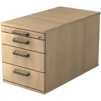Hjh OFFICE PRO SIGNA TC30 SG - Rolcontainer Hout Eiken met 3 lades Greeplijst kunststof