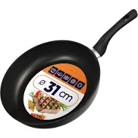 Kadax "Garsas" braadpan, pan met antiaanbaklaag, pan met kunststof handvat, 30 cm, zwart