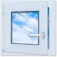 LORAC PVC-raam wit 50x50 LINKS nieuw 500x500 mm draai-kiepraam met dubbel glas