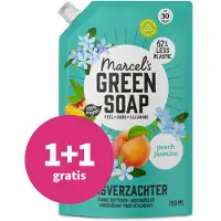 Marcel's Green Soap 1+1 gratis: Wasverzachter Peach & Jasmine Navulling 750 ml