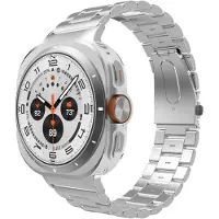 Cazy horlogebandje geschikt voor Samsung Galaxy Watch Bandje (PrimeSteel) - Smartwatchbandjes (+Horloge inkortset) - Universeel bandje geschikt voor Samsung Galaxy Watch Ultra (2024 / 2025) - Zilver