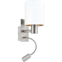 Eglo Wandlamp Pasteri witte kap met leeslampje