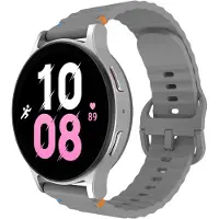 Cazy horlogebandje geschikt voor Samsung Galaxy Watch Bandje (ActiveFlex) - Smartwatchbandjes - Universeel bandje geschikt voor Samsung Galaxy Watch 7 / Watch 6 / Watch 5 / Watch 4 / Watch FE - Grijs