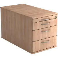 Hjh OFFICE PRO SIGNA TC30 BM - Rolcontainer Hout Walnoot met 3 lades Metalen handgreep