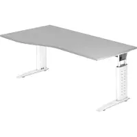 Hjh OFFICE PRO UNDA 18 W - 180 x 100 Tafelhoogte I In hoogte verstelbaar Grijs/Wit
