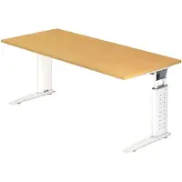 Hjh OFFICE PRO UNDA 19 W - 180 x 80 Tafelhoogte I In hoogte verstelbaar Beuken/Wit
