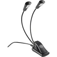 K&M 12245 Dual Music Stand Flexlight Quad LED with Adaptor