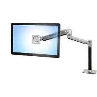 Ergotron LX HD zit-sta bureaubevestigingsset (scharnierarm, stang, VESA-adapter, tafelklem, kabeldoorvoerbevestiging)