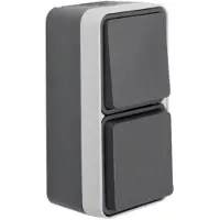 Hager Combischakelaar Schuko/wisselcontact WNC080 met klapdeksel, AP verticaal, beschermingsgraad IP55