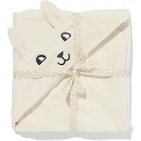 HEMA Baby badcape 80x80cm beertje (wit)