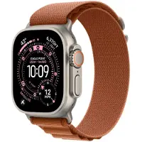 Apple 49 mm Terra Cotta Alpine Loop - Medium - Natuurlijke titanium afwerking